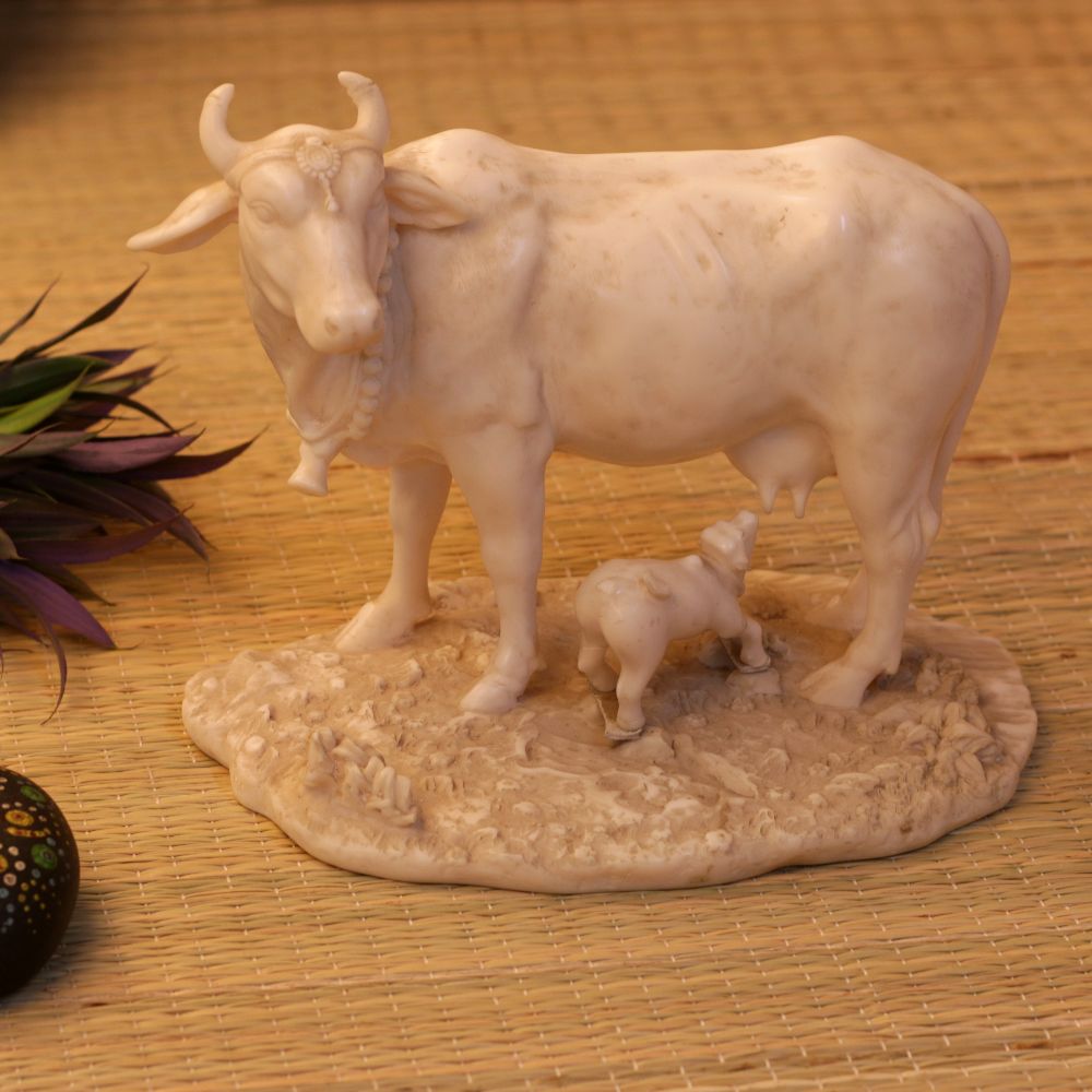 MARBLE COW & CALF 7.5 INCH - 4