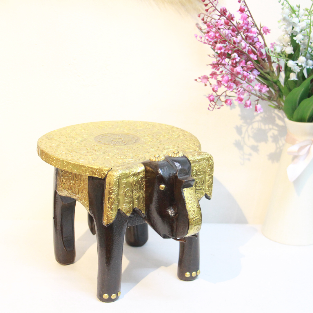 Brass Elephant Stool 6''