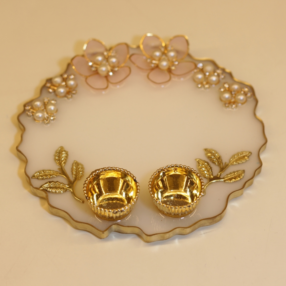 Resin Flower Pooja Plate