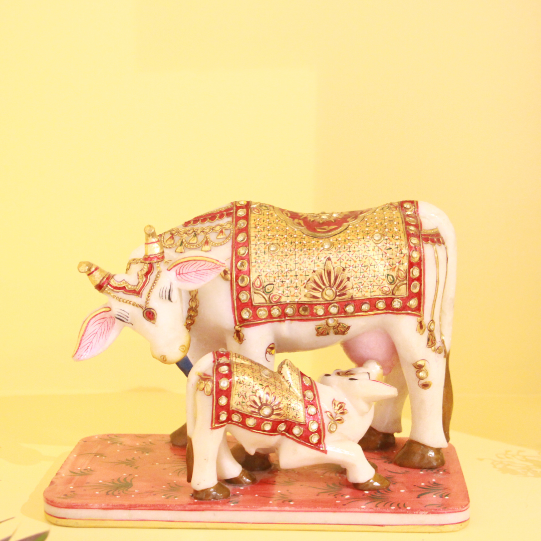 Marbal Cow With Baby - 4
