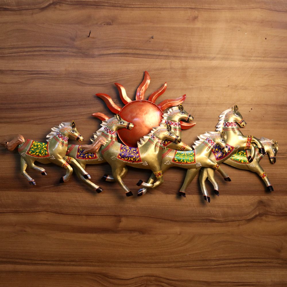 IRON WALL 7 HORSE WITH SUN 1266