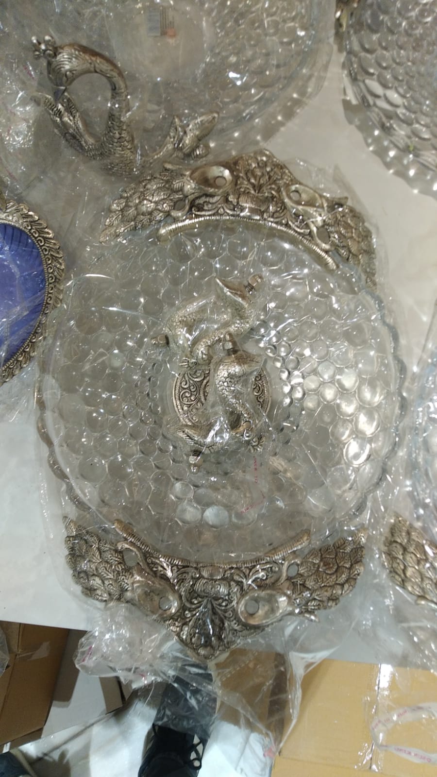 Glass Bowl 4 Peacock