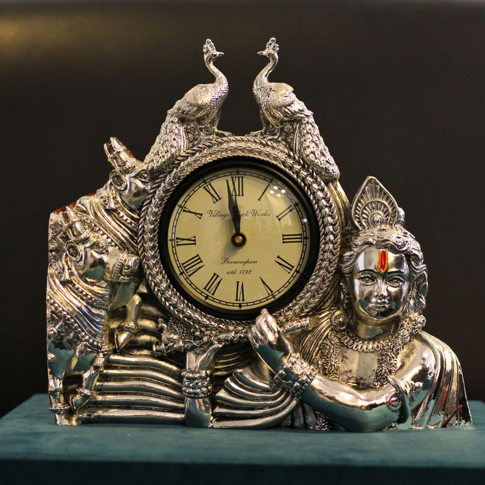 Krishna Two Peacock Wall Clock - 3