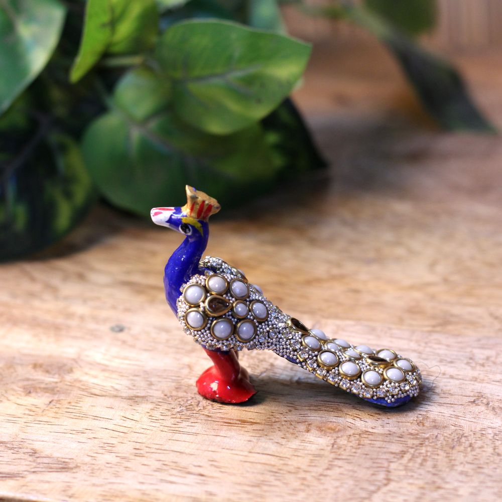 Metal Stone Peacock 1 inch
