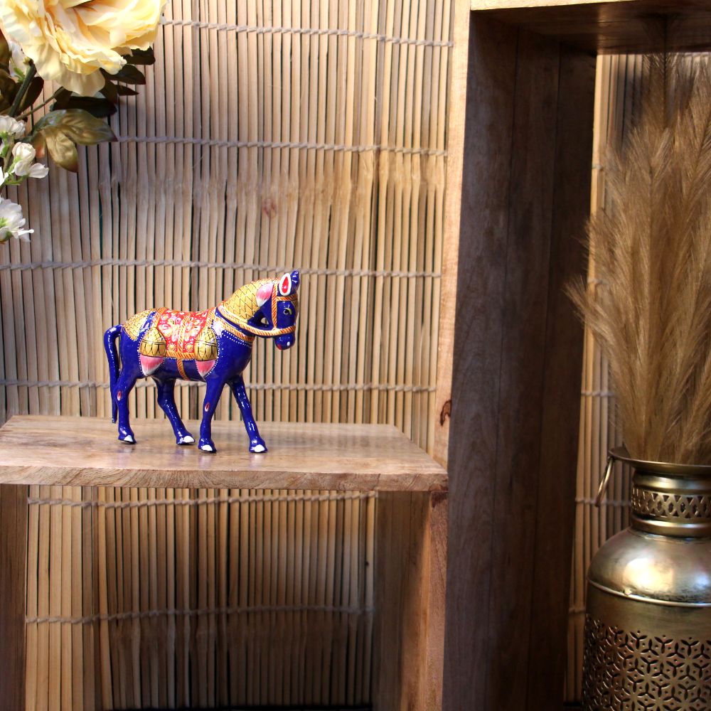 Metal Meenakari Horse 6'' - 5