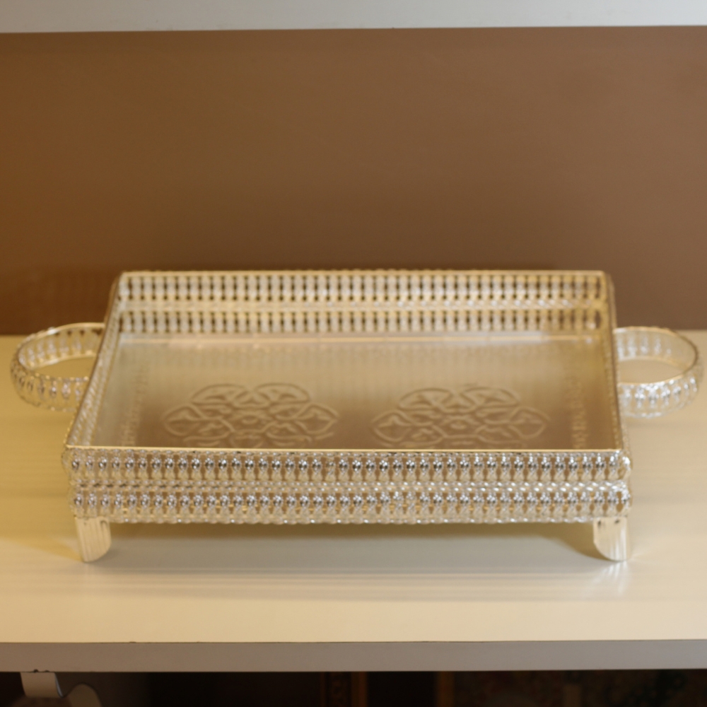 Iron Jali Tray Big W/handle