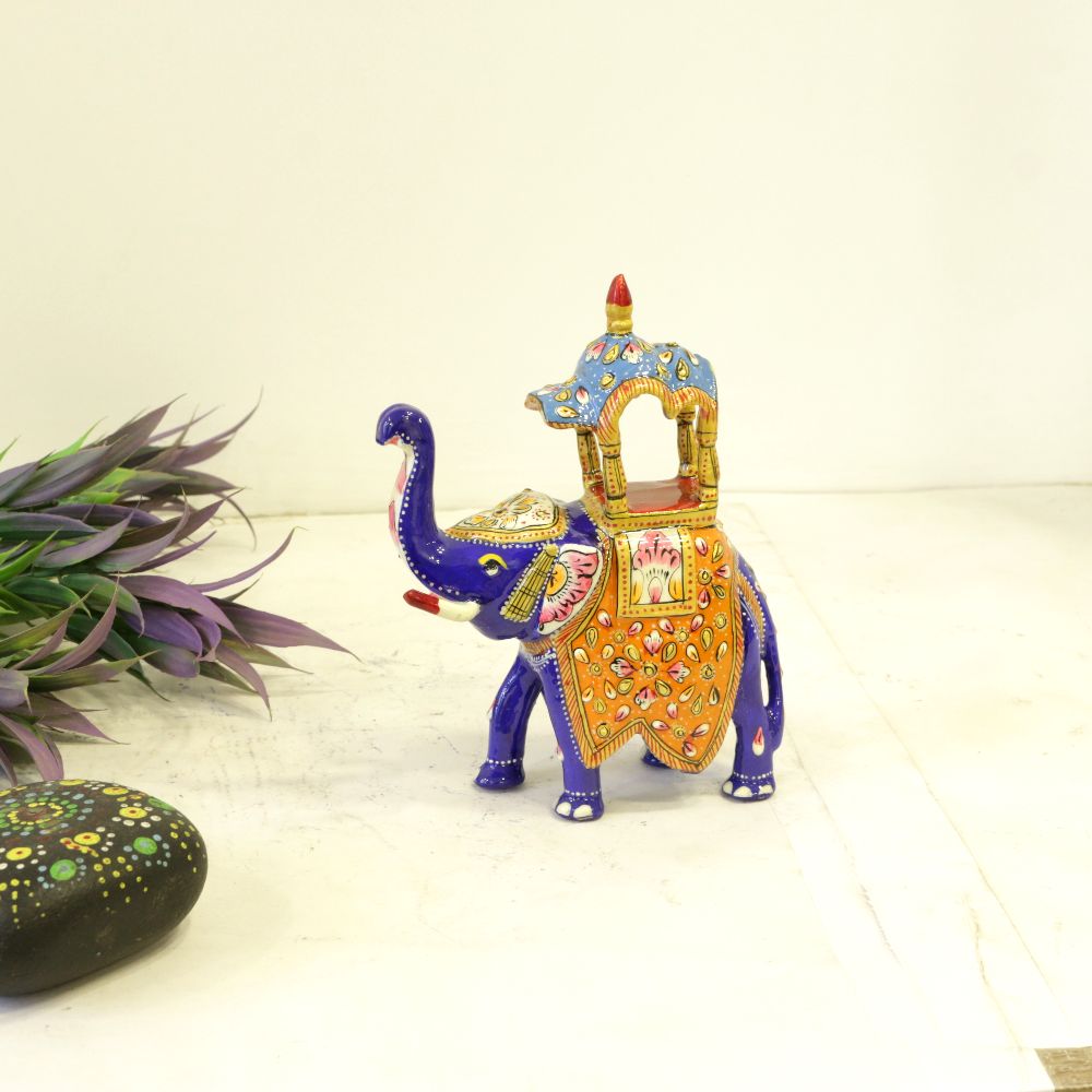 METAL BLUE MEENA AMBABARI ELEPHANT 4
