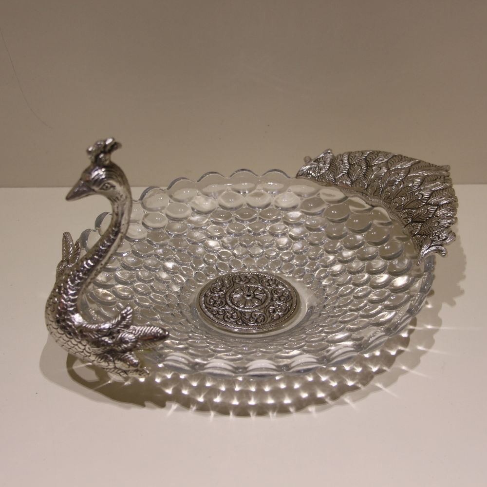 Peacock glass Bowl Punch