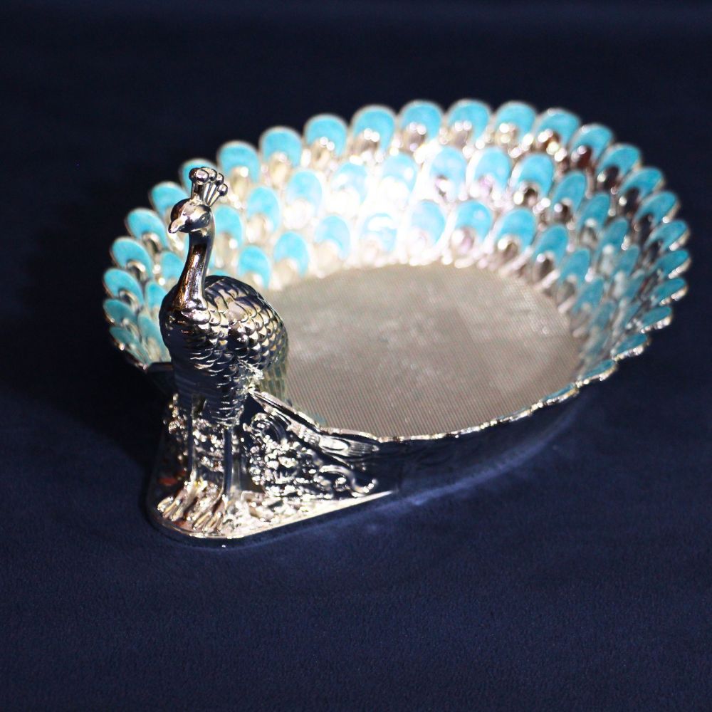 Silver Peacock Tray