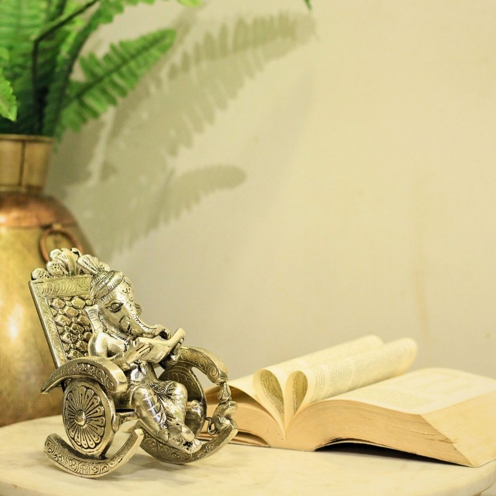 Metal Silver Chair Ganesh - 3