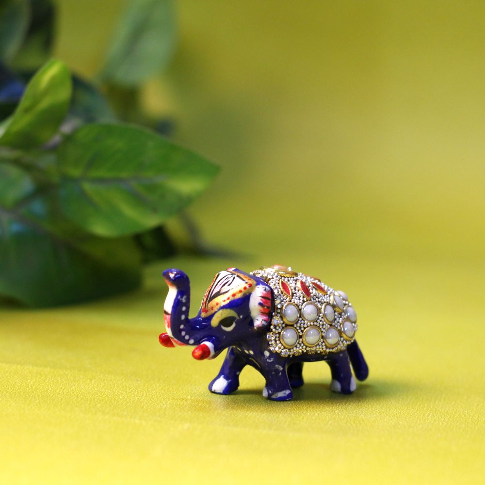 Metal Stone Elephant 1 inch