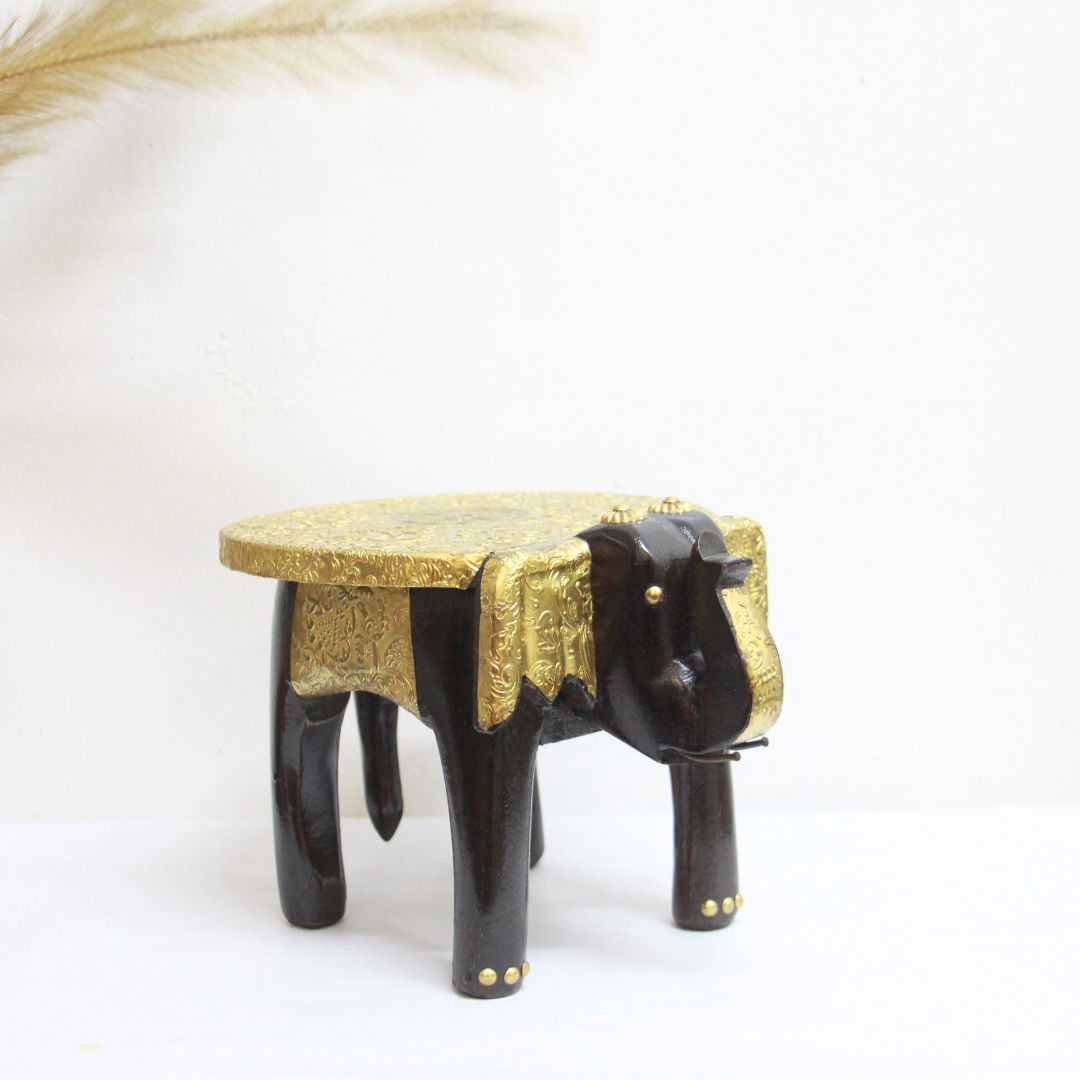 Brass Elephant Stool 6'' - 5