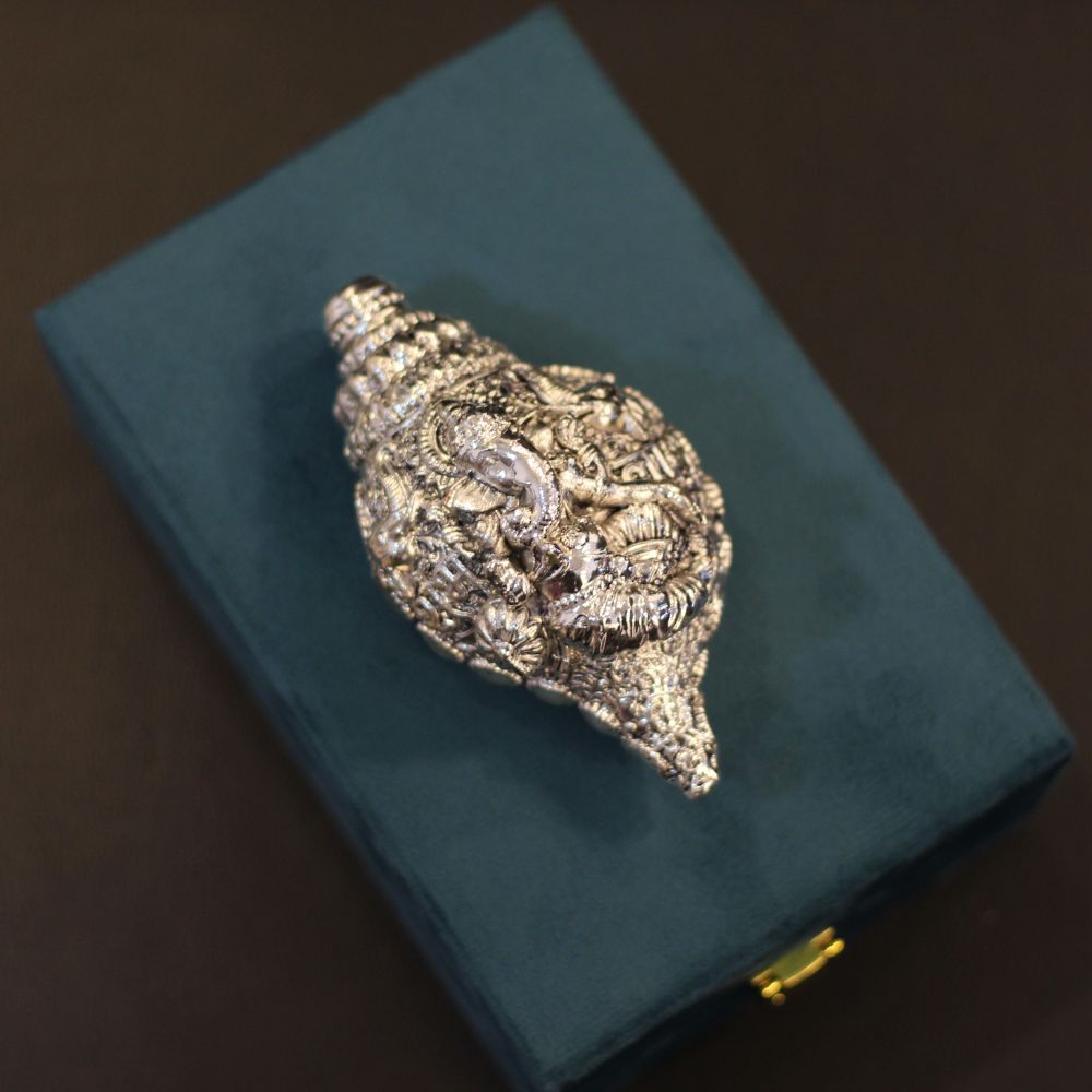 Shankh Ganesh With Silver W/box - 8