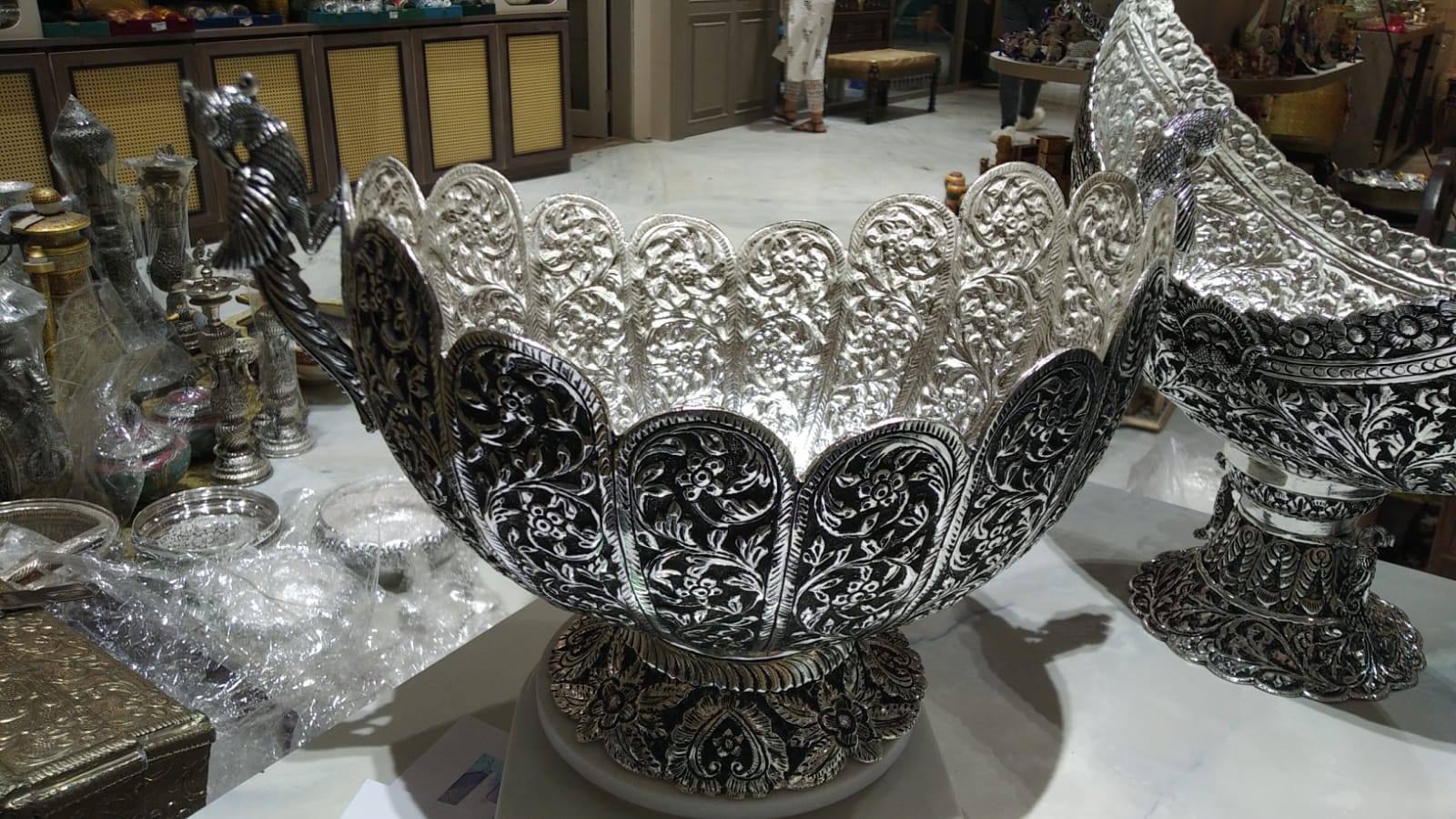 Brass Peacock Fruit Bowl Big