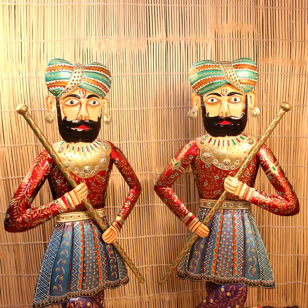 Iron Painted Rajasthani Chokidar Pair