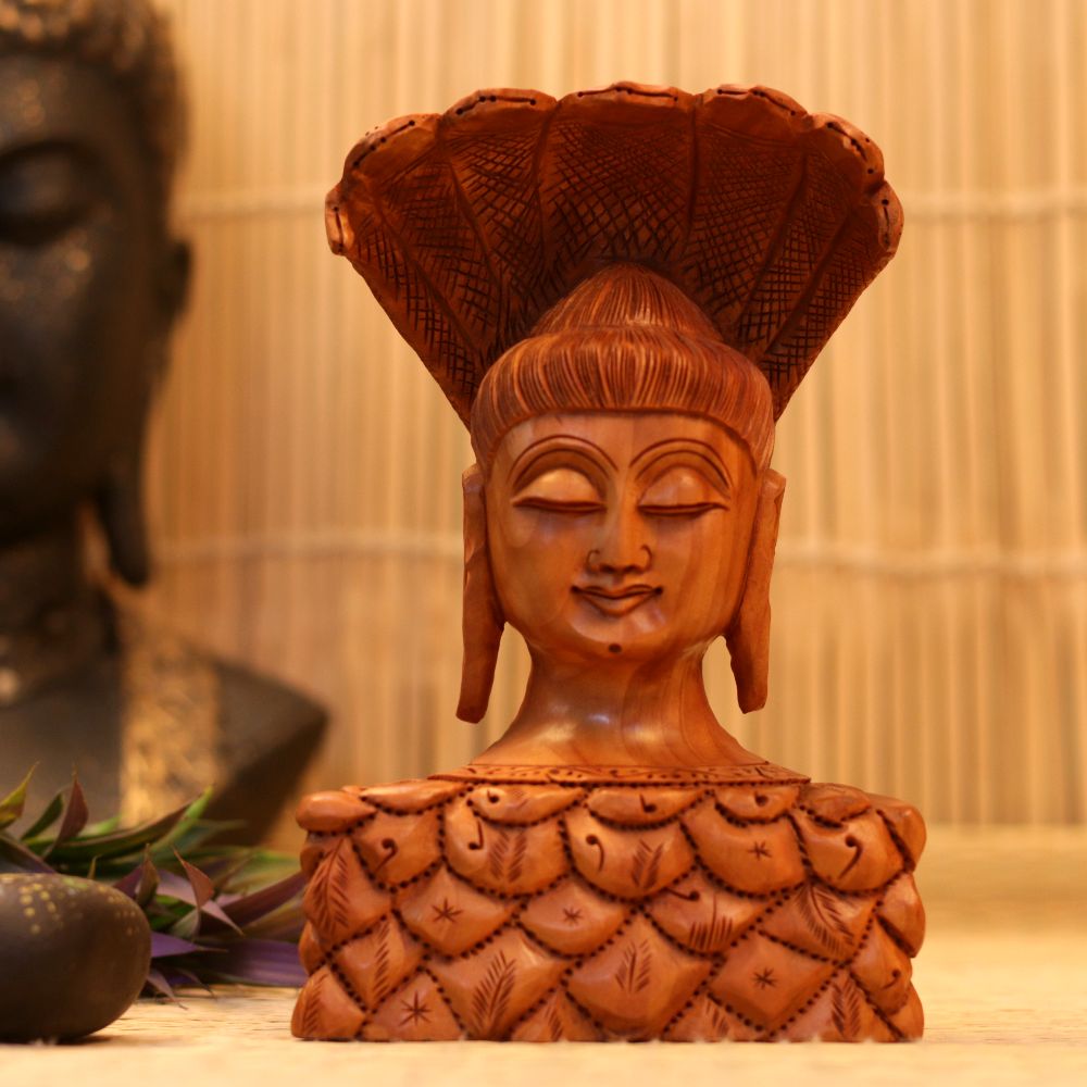 WOODEN HANDCRAFTED LORD SHIVA BUST 8