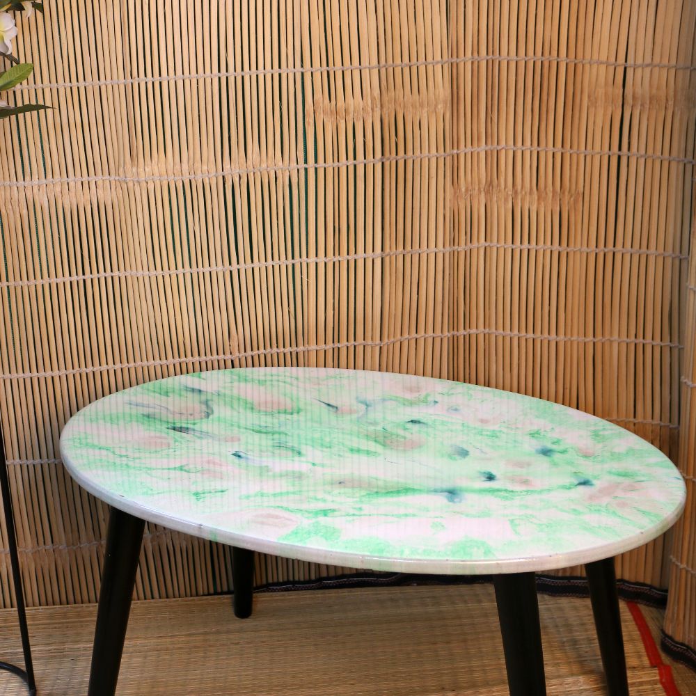 RESIN OVEL CENTER TABLE 20X30