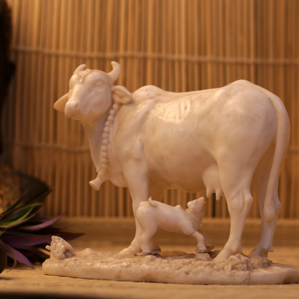MARBLE COW & CALF 7.5 INCH - 3