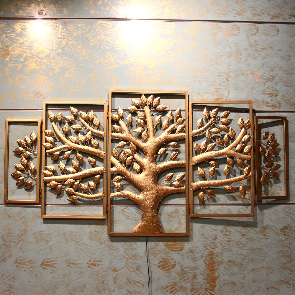 Iron Golden 5 Folding Wall Tree