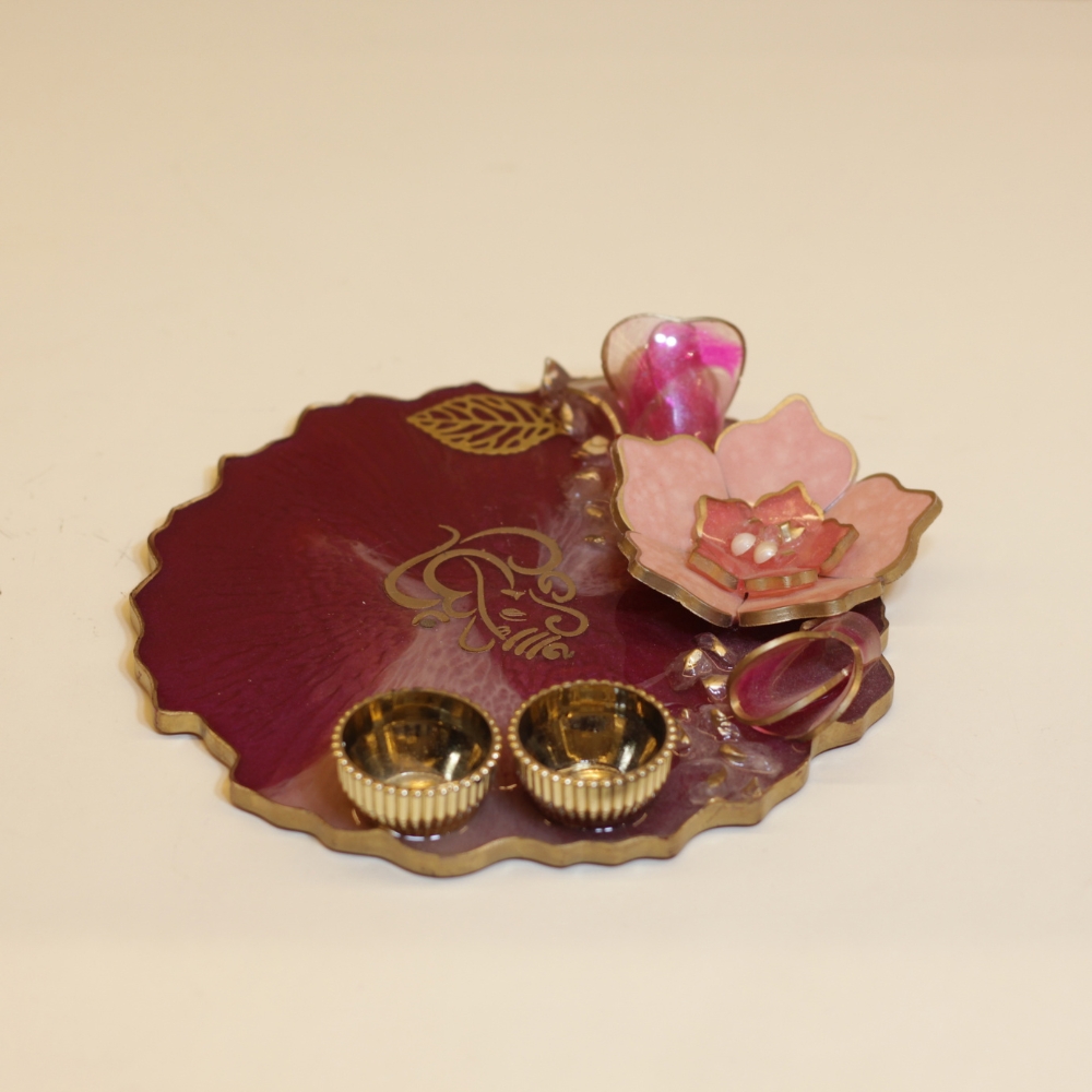 Resin flower Pooja Plate - 5