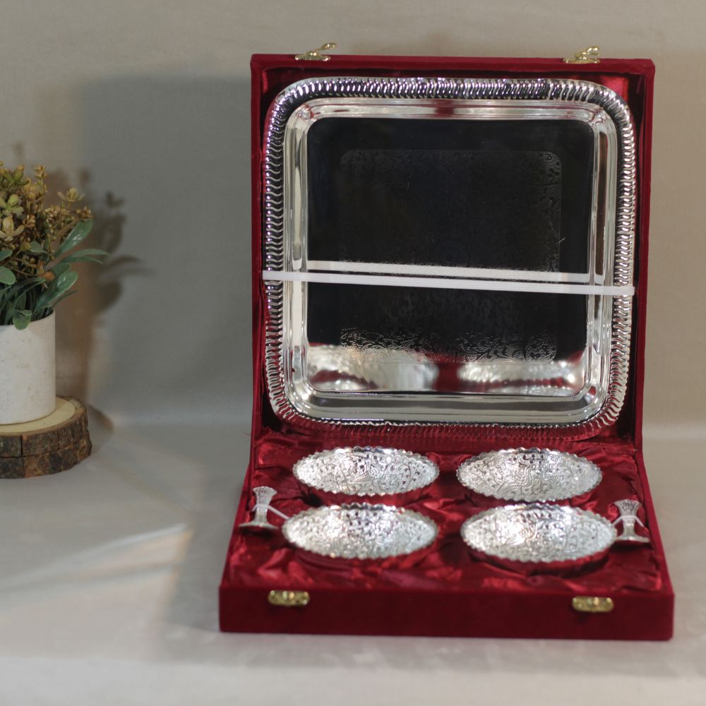 4Pc Bowl Tray Set W/box