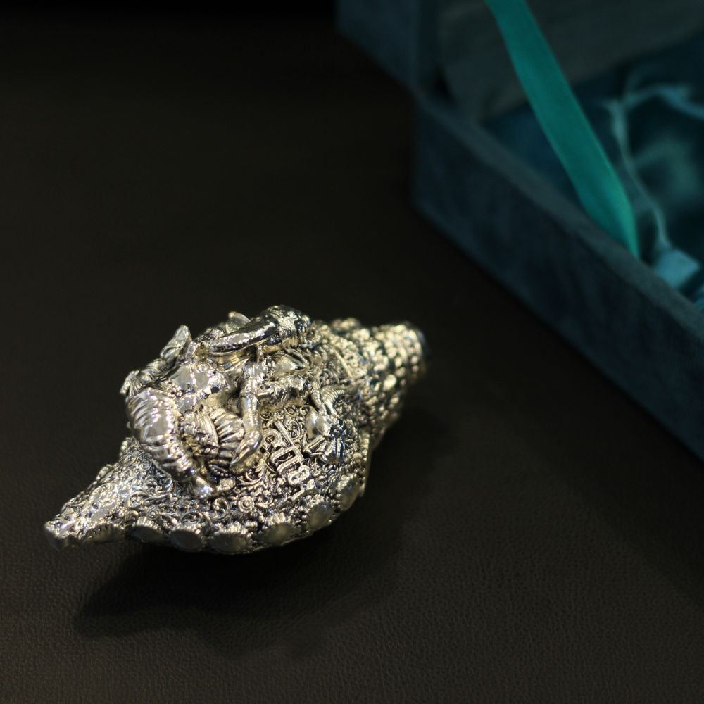 Shankh Ganesh With Silver W/box - 7