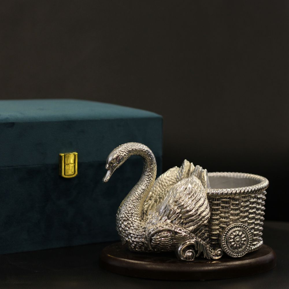 Duck Bowl Clad With SIlver W/box - 4