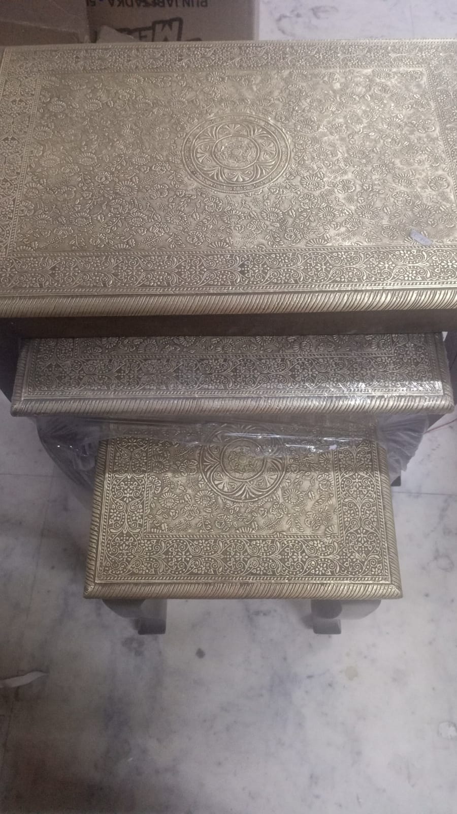 Wd Stool S/3 Brass Ftd
