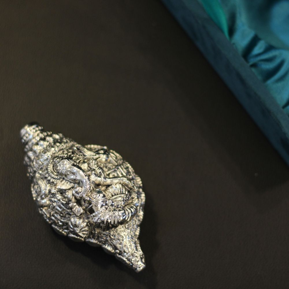 Shankh Ganesh With Silver W/box - 5
