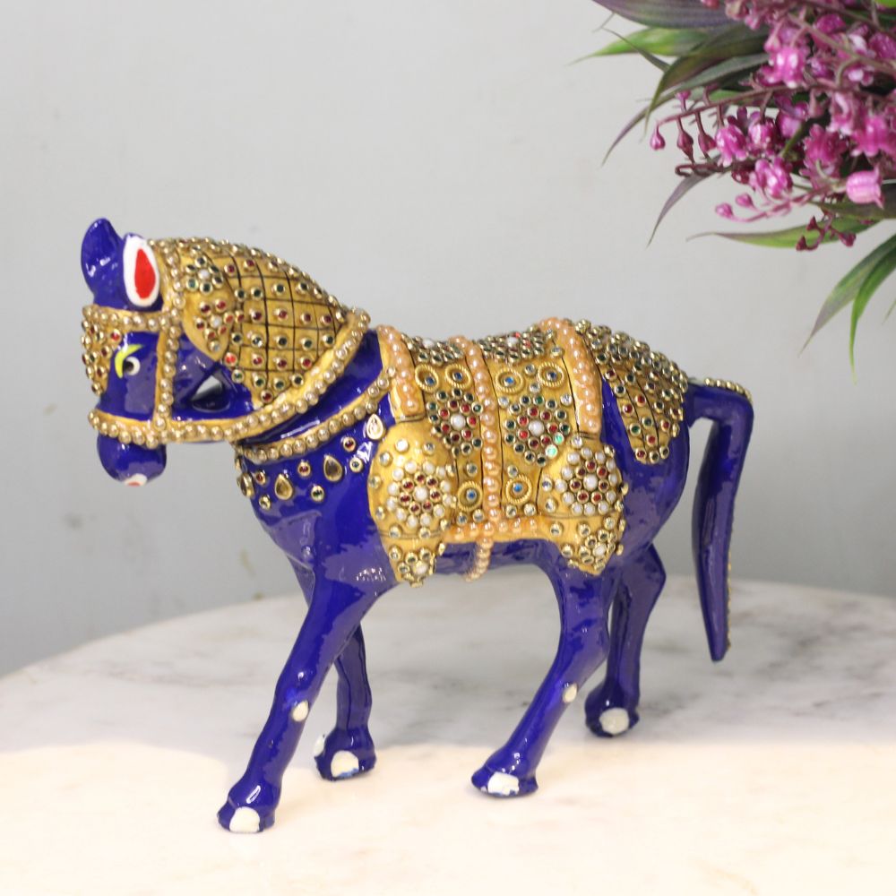Metal Horse Jewellery Work 6'' - 4