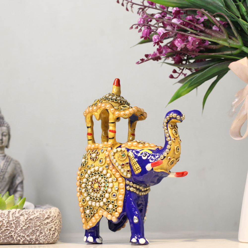 Metal Ambabari Elephant jewellery Work 6'' - 5