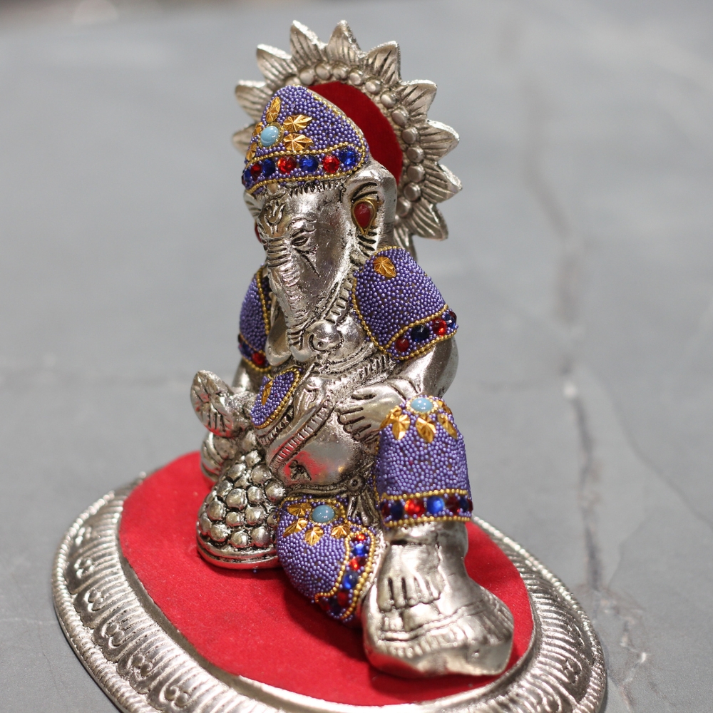 Lete Ganesh Purple Work - 3