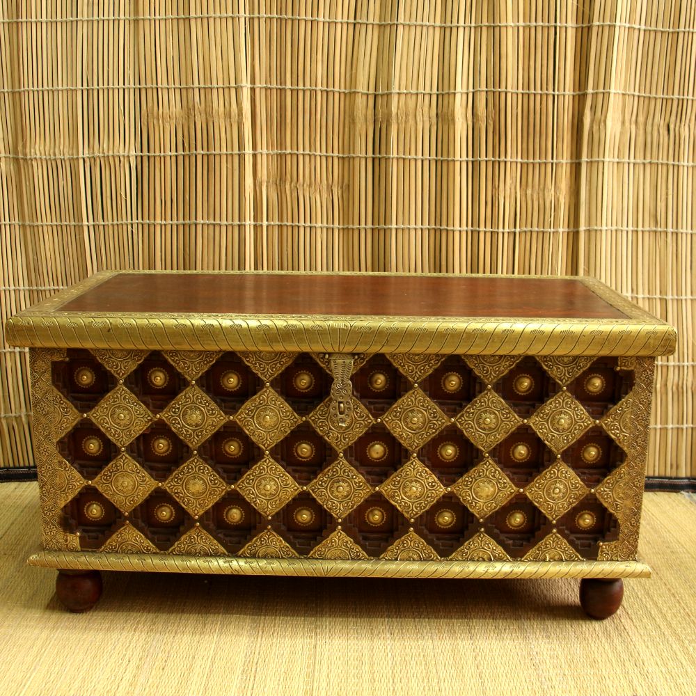 Wooden Storage Box Brass Ftd