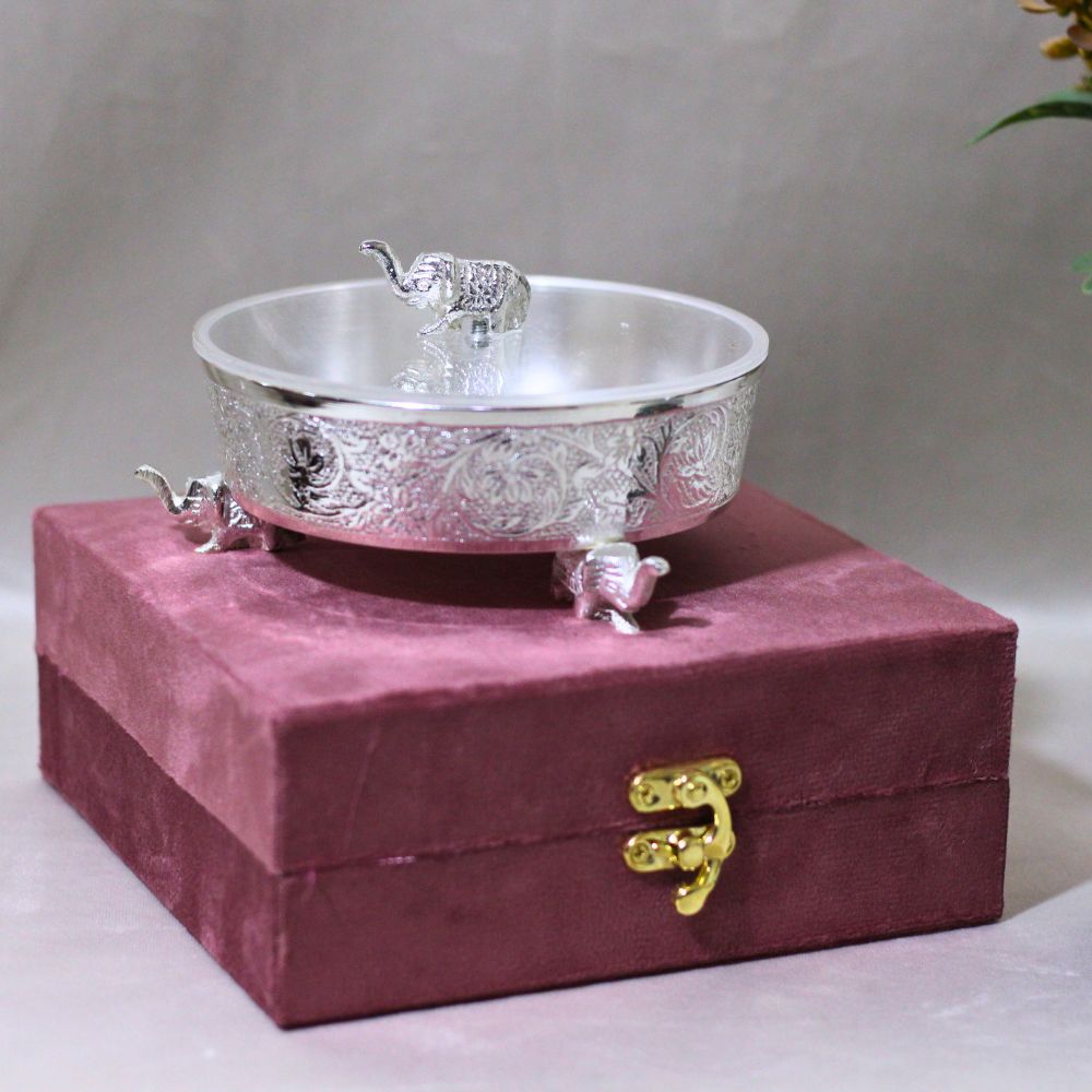 1pc Brass Peacock Bowl W/box