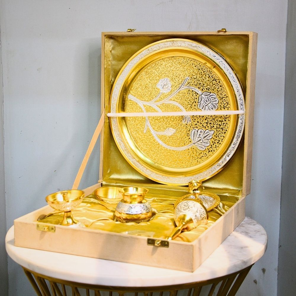 Pooja Thali Set Two Tone - 6
