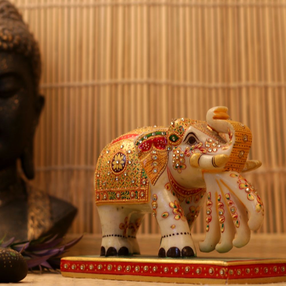 MARBLE FIVE TRUNK ELEPHANT'