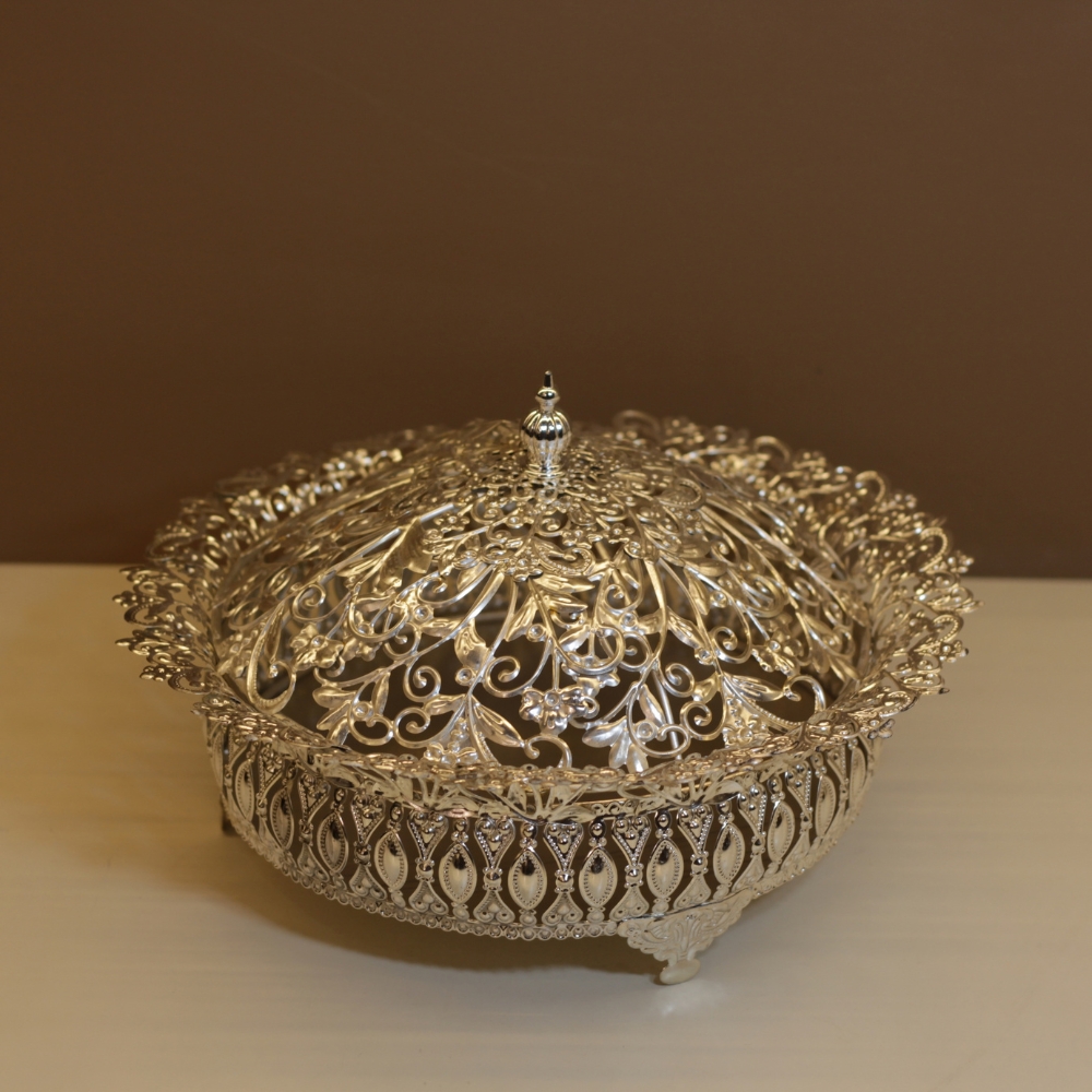 Silver Jali Basket