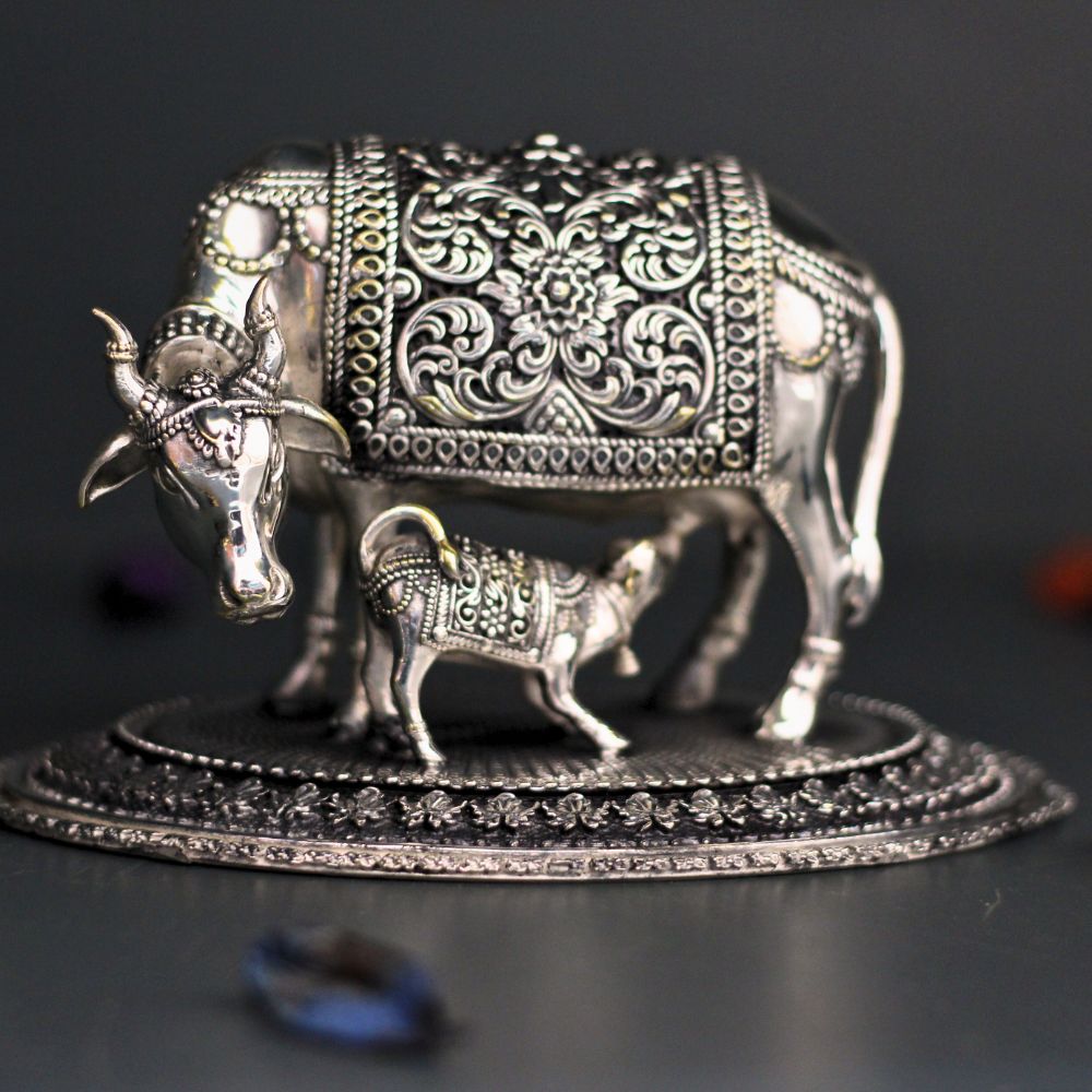 Brass Cow With Calf