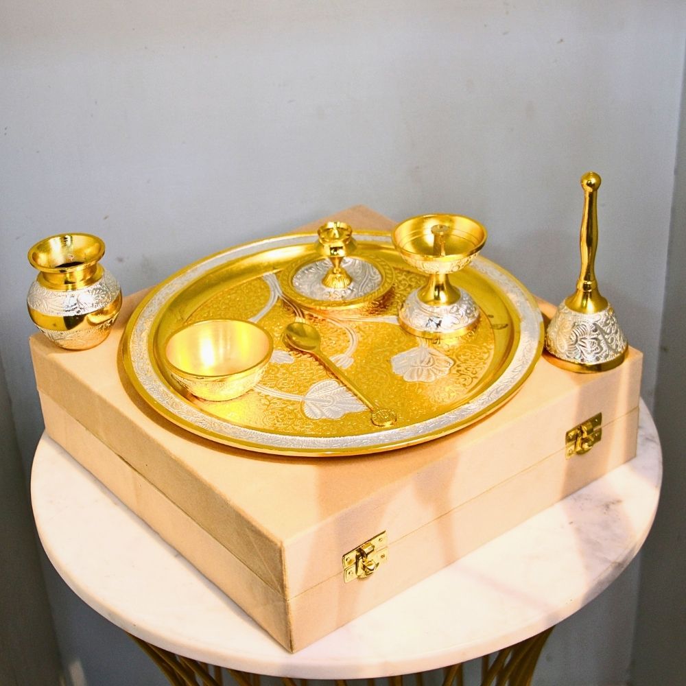 Pooja Thali Set Two Tone - 3