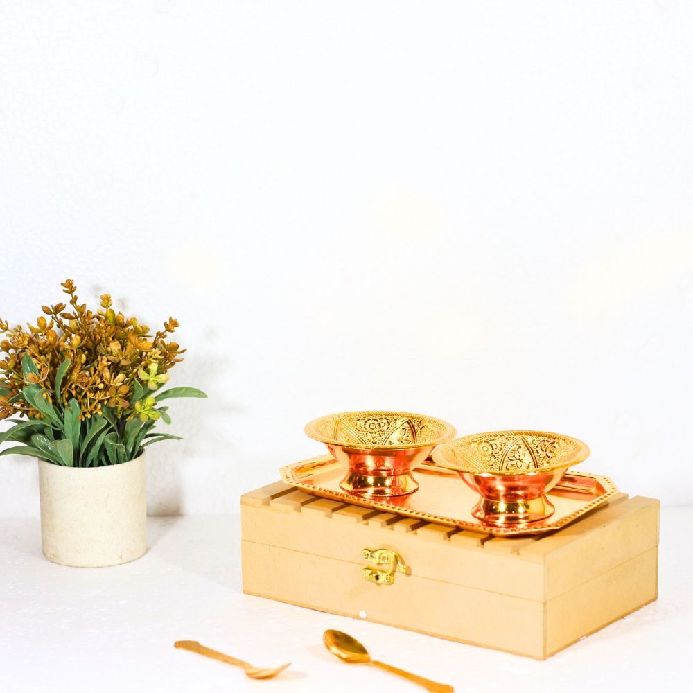 2pc Bowl Set Brass Gold Plated - 3