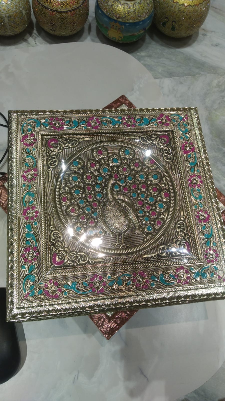 10x10 Peacock Dryfruit Box