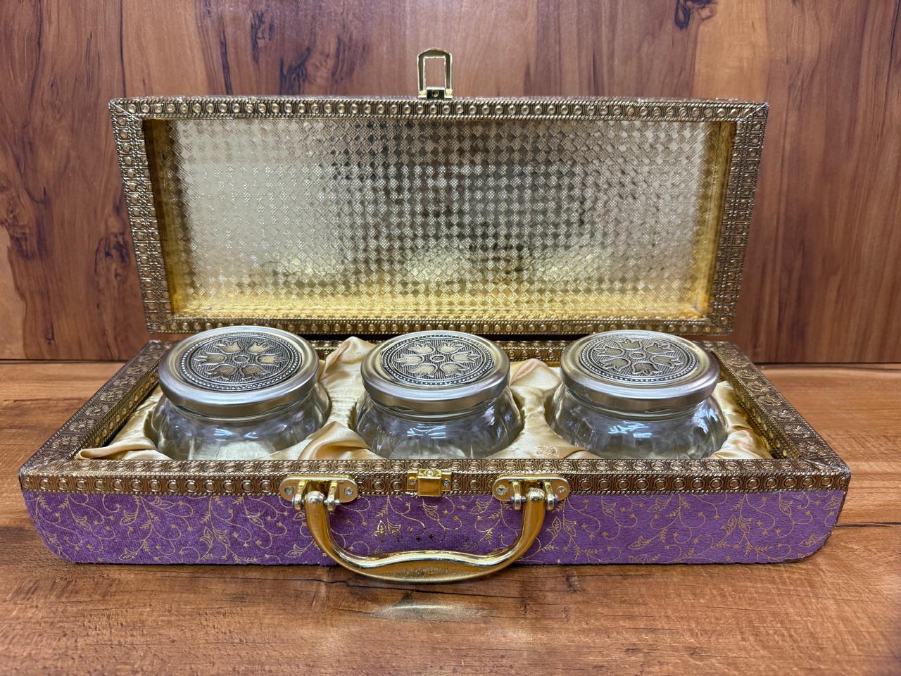 3 Jar DryFruit Box W/handle