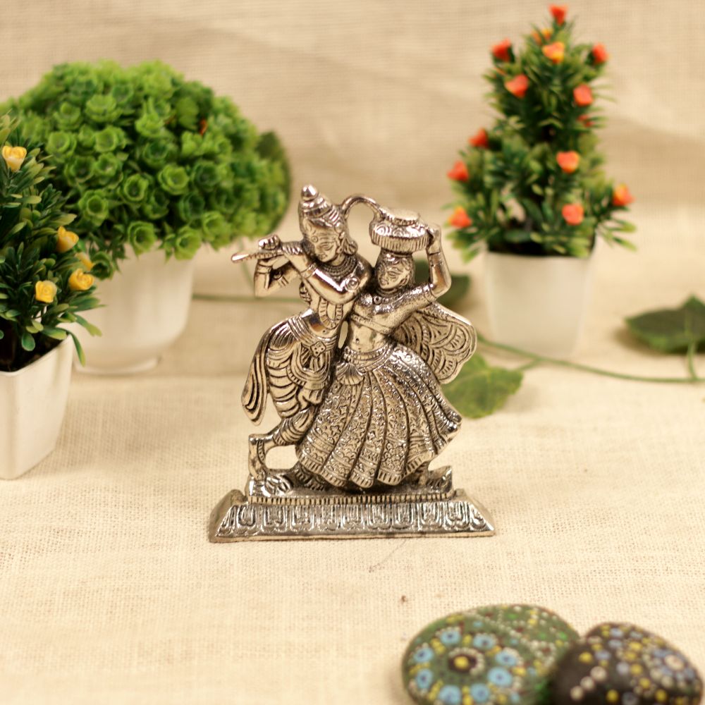 METAL SILVER RADHA KRISHNA WITH MATKI - 3