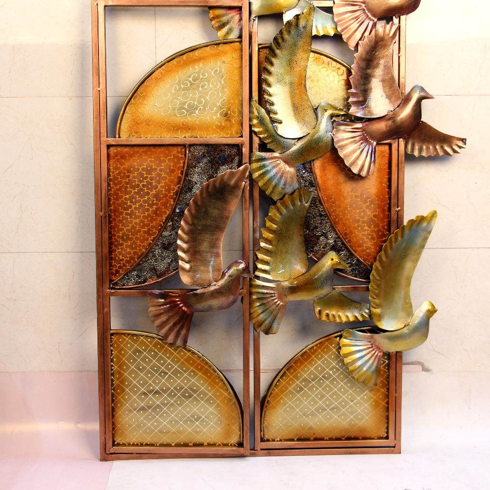 Iron Wall Birds Flying Window W248