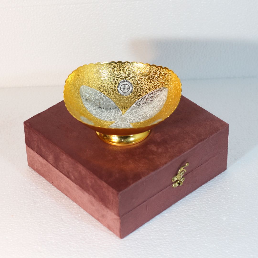 Brass Bowl Golden W/b - 4