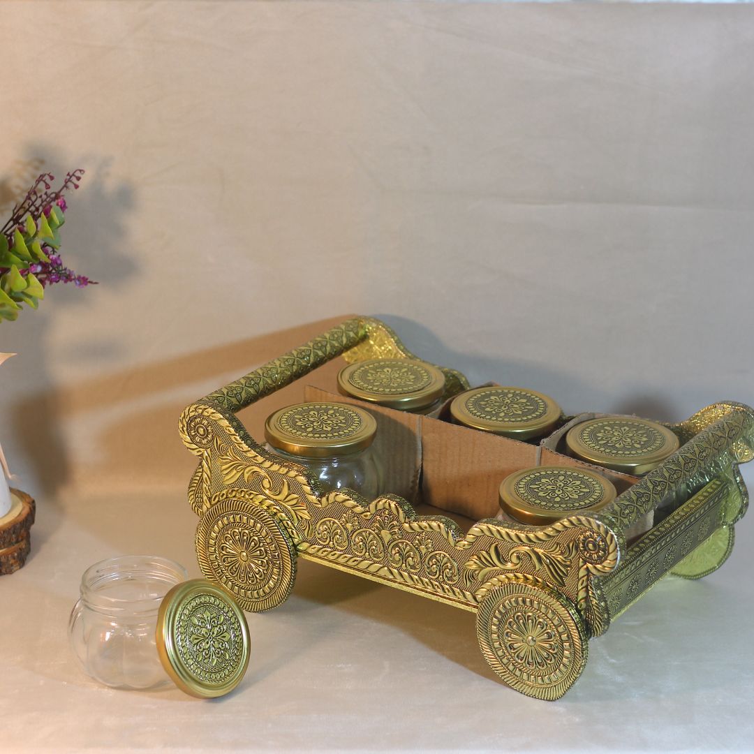 6 Jar Dryfruit Box Trolly - 4