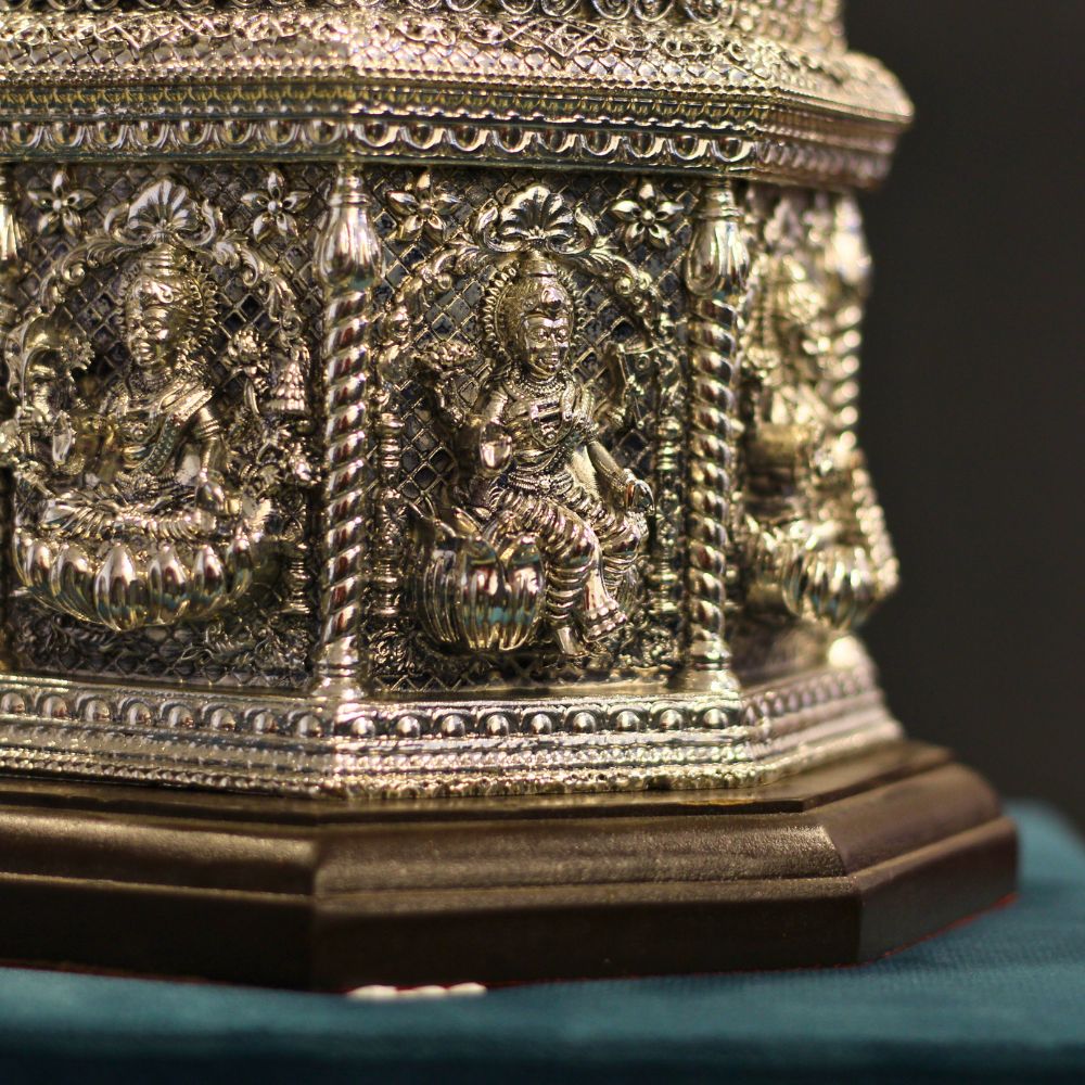 Tulsi Pot Asthalaxmi Silver W/box - 5