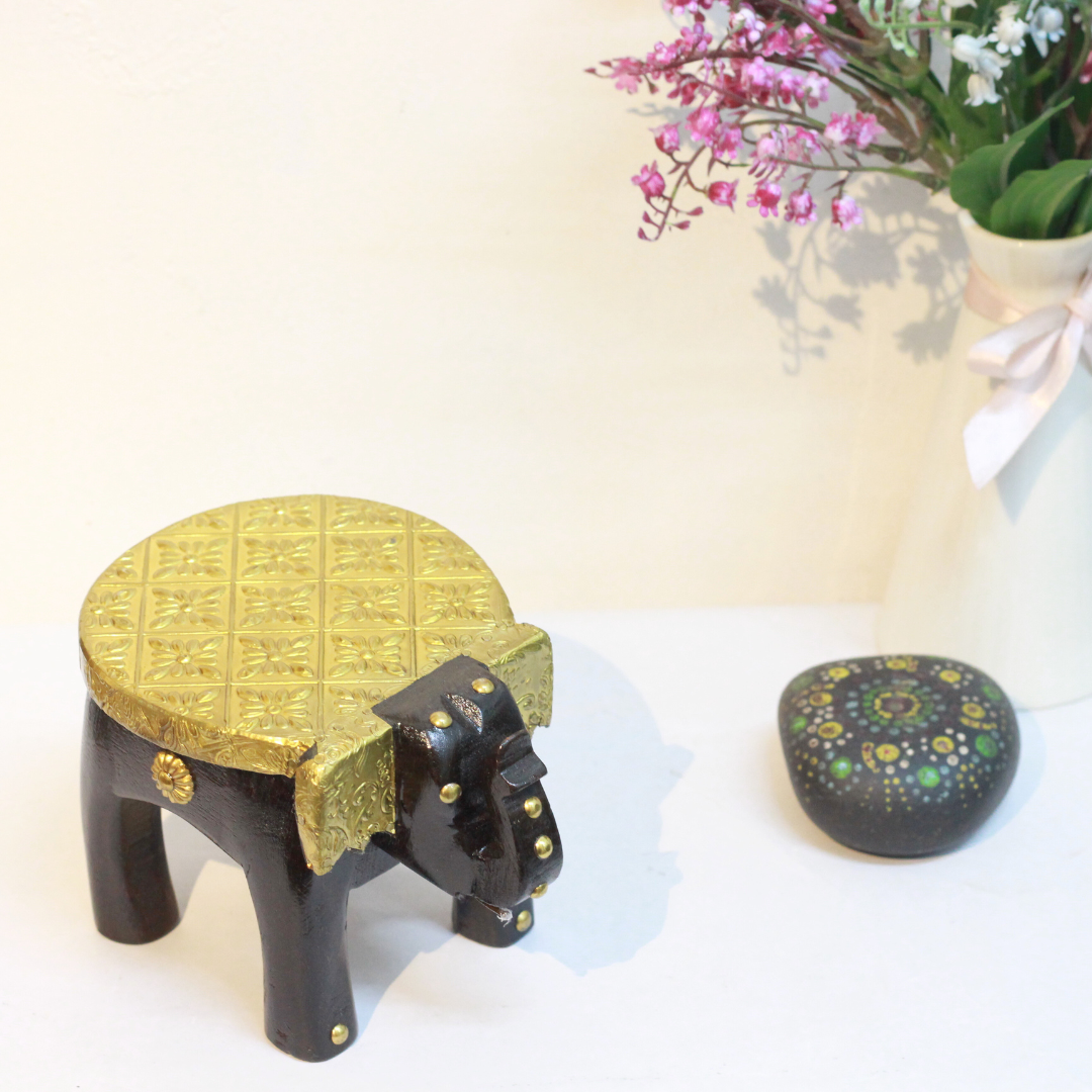 Brass Elephant Stool 4'' - 4