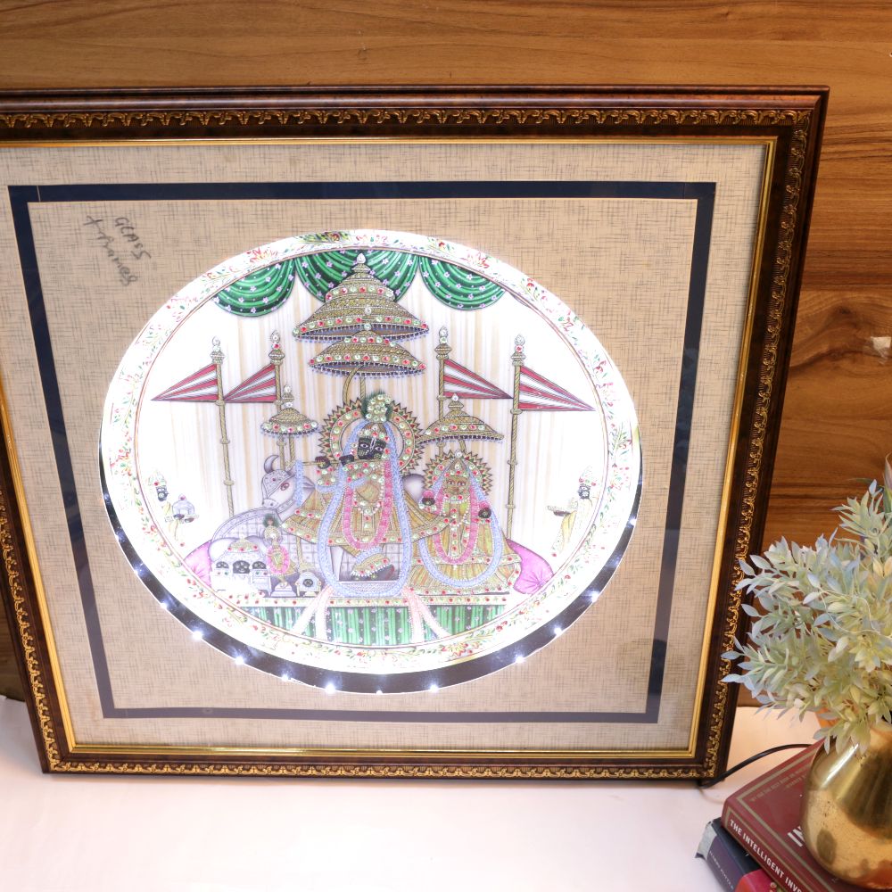 RADHA KRISHAN PLATE  FRAME 26X26 - 4