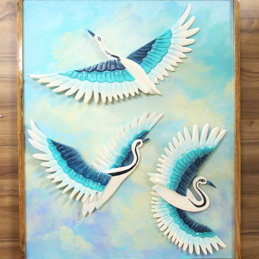 3 Duck In Frame With Wood -1713